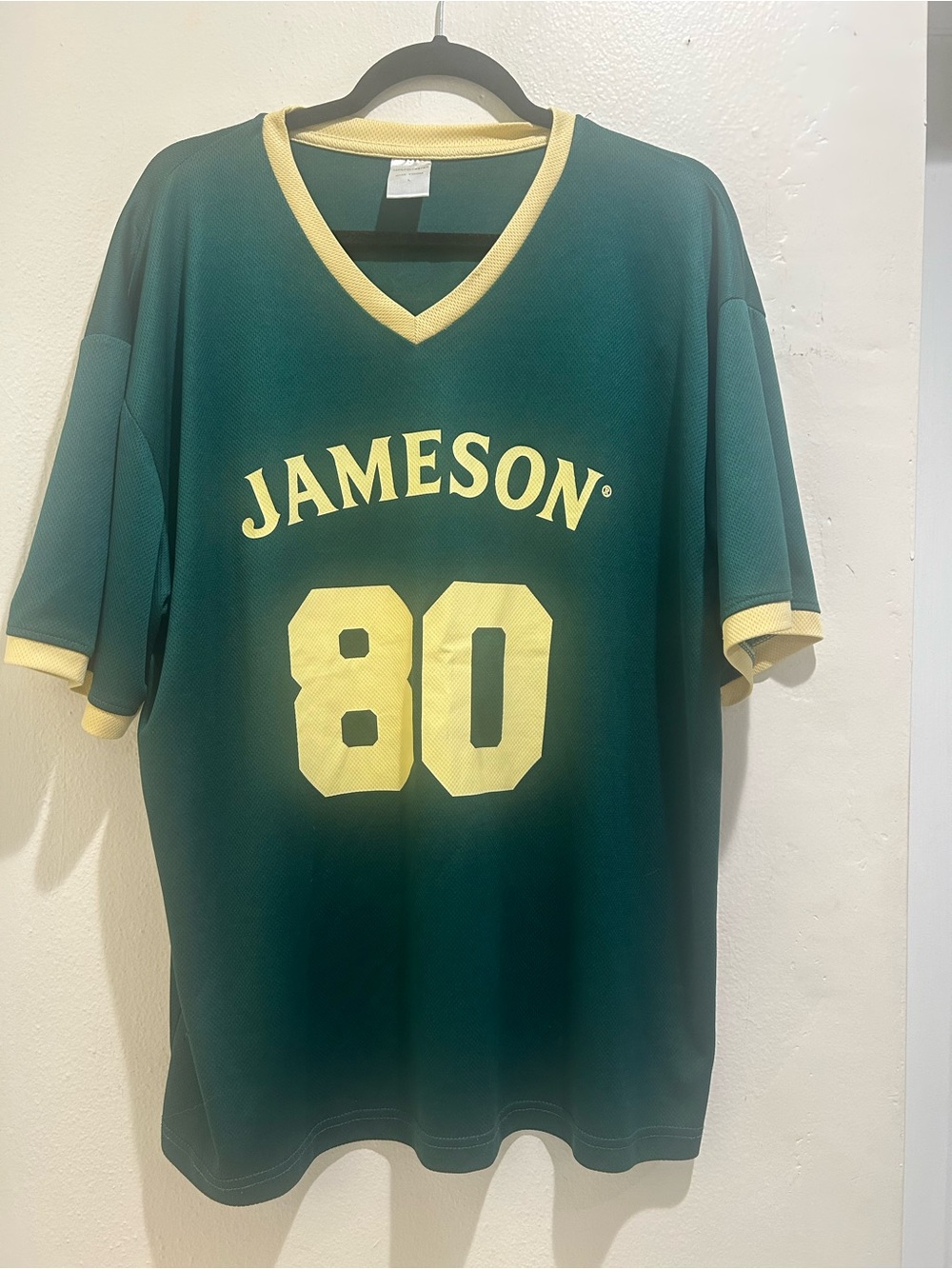 Men Green & Yellow  Jameson Number 80 Sports Tee